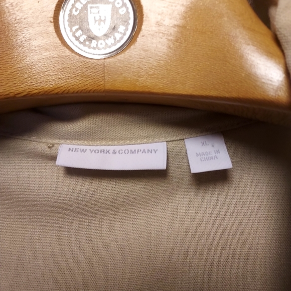 New York & Company Military/Cargo Jacket 100% Linen sz XL - Picture 2 of 8